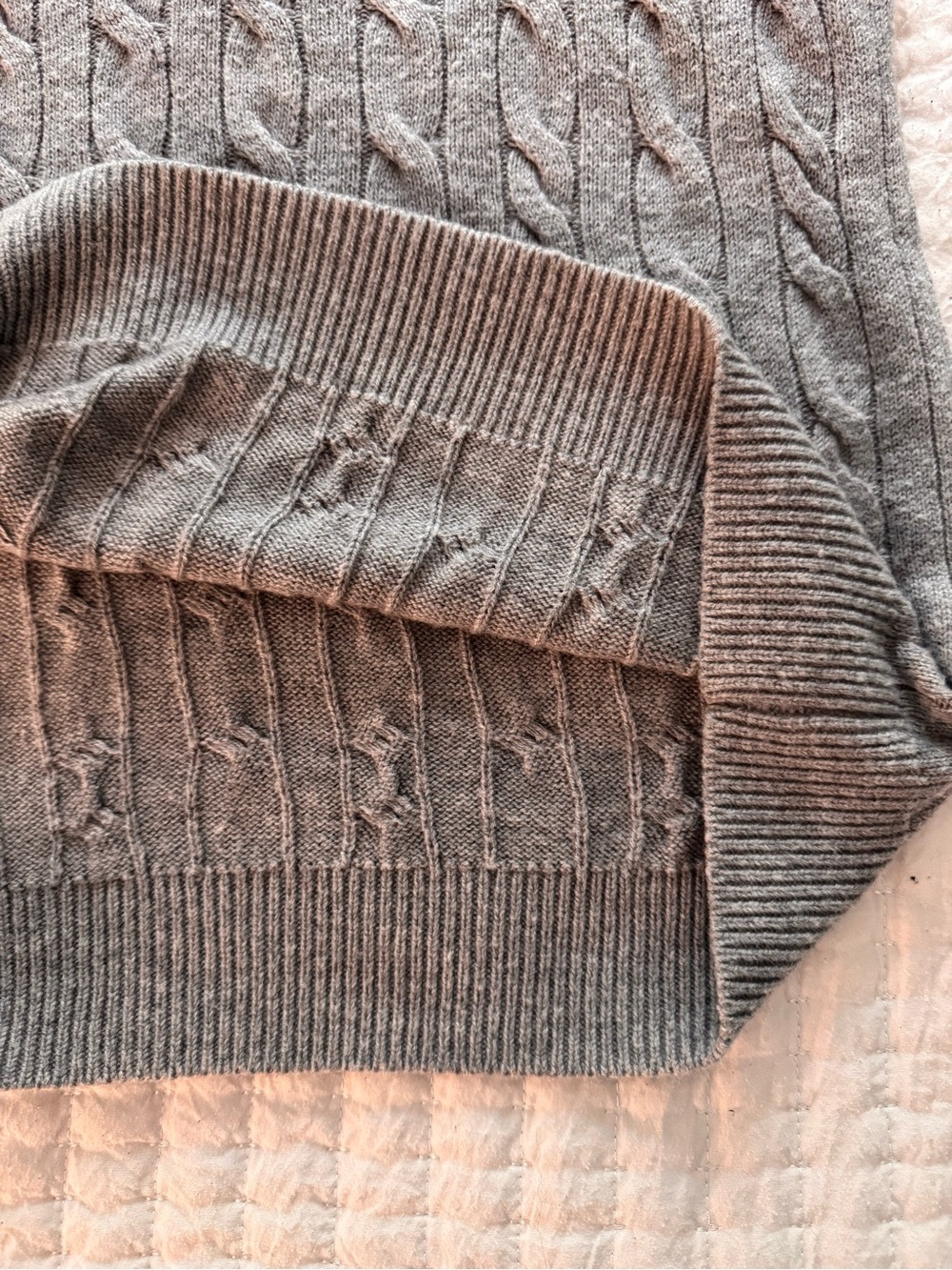 Talbots gray cable-knit crewneck sweater- Size M - Picture 6 of 7